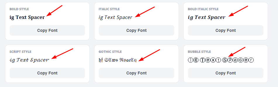 add spacing and apply stylish fonts in IG Text Spacer for Instagram captions